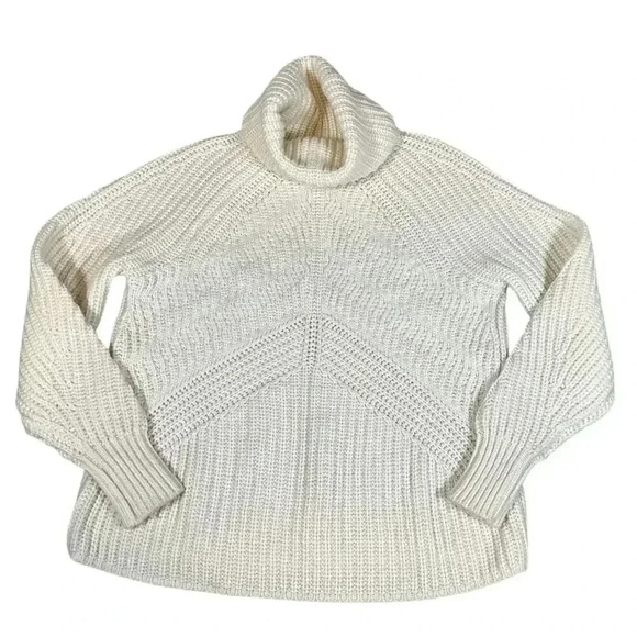Autograph M&S Chunky Knit Turtle Neck Sweater Wool Blend Cream Size 12 Used - Picture 4 of 15